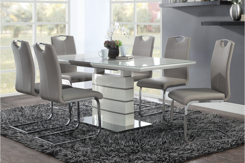 Complete dining room set available at The American Furniture